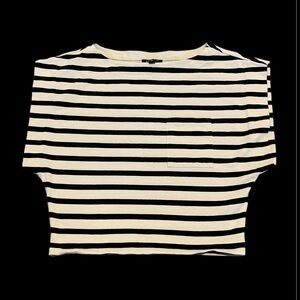 J. Crew Black and White Striped Crop‎ Top